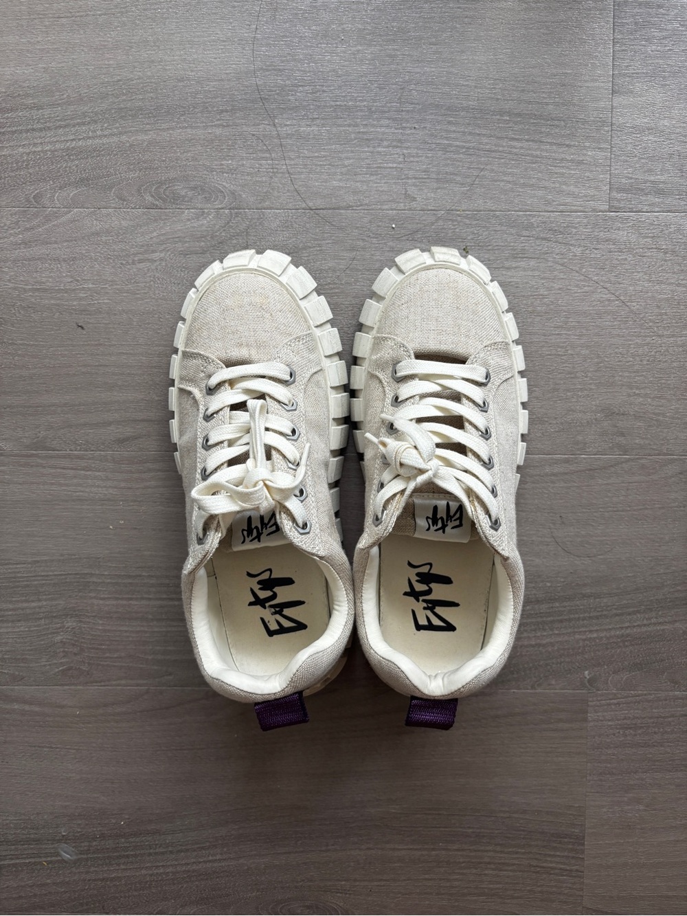 Eytys Cream Canvas Sneakers